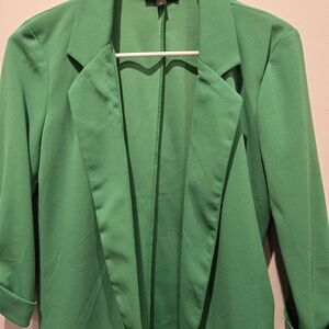 Green Women's Blazer Jacket - Unbranded
